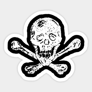 Vintage Skull and Bones - Skull and Cross Bones - Crossed Bones Vintage Rustic Gothic Punk Sticker